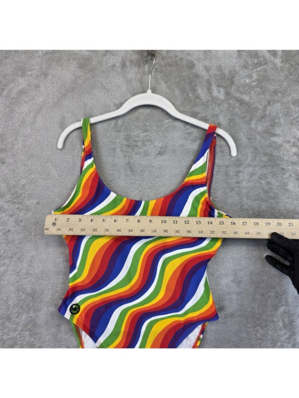 Michael Michael Kors Swimsuit Womens 14 Rainbow Stripe One Piece MM5E23 - Picture 6 of 9